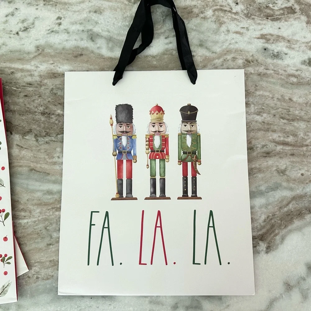 Rae Dunn Nutcracker Merry Christmas Gift Bags Set of 3 - Holiday Gift Wrapping